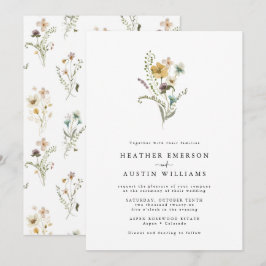 Convites de Casamento Simples de Flores Silvestres