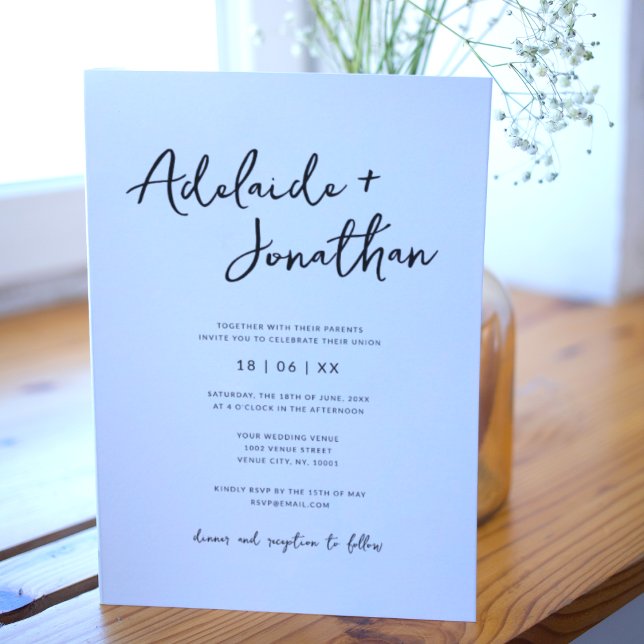 Convites de Casamento Simples Modernos e Minimalis (Criador carregado)