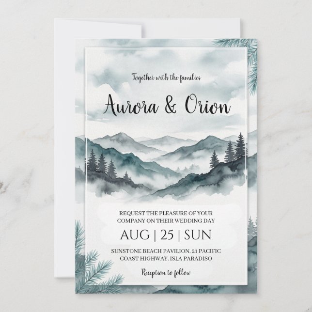 convites de casamento smoky mountain (Frente)