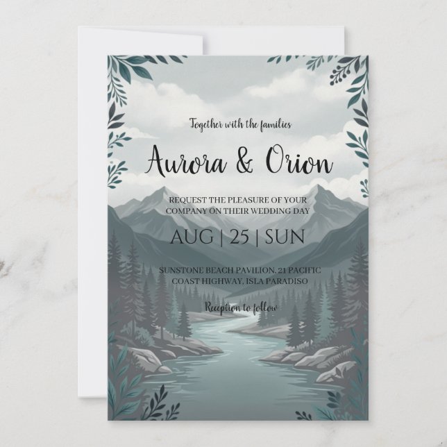 convites de casamento smoky mountain (Frente)