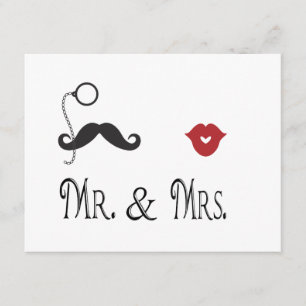 Convites de Casamento Sr. & Sra. Bigode e Lábios