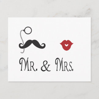 Convites de Casamento Sr. & Sra. Bigode e Lábios