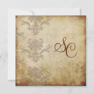 CONVITES DE CASAMENTO TEMA DAMASCO DE VINTAGEM