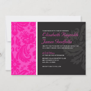 Convites de Casamento tema damasco Rosa