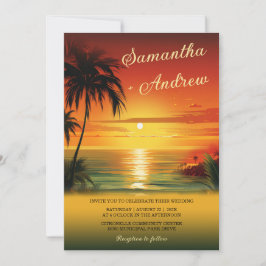 Convites de Casamento Temáticos de Praia do Pôr do