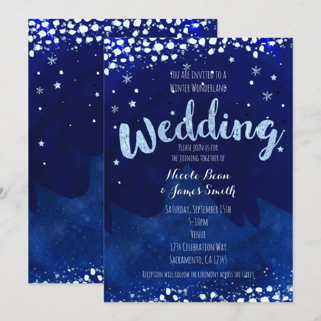 Convites de Casamento Terra de Encantamento de Inv (Frente/Verso)