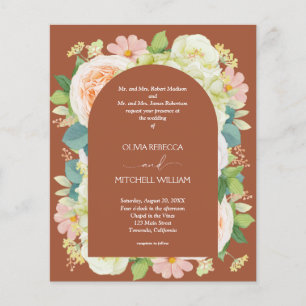 Convites de casamento Terracotta de Código QR Flor