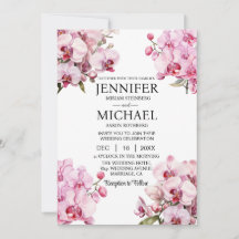 Convites de Casamento Todas em Uma Orquídeas Rosa