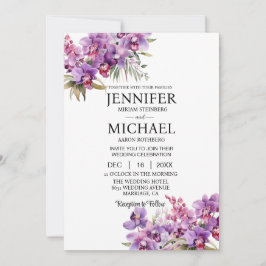 Convites de Casamento Todas em Uma Orquídeas Roxas