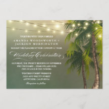 Convites de Casamento Tropical de Palma de Praia