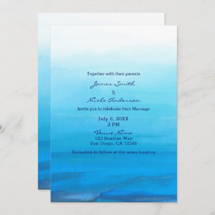 Convites de Casamento Tropical de Praia Blue Water