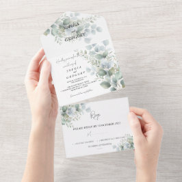 Convites de Casamento Tudo Em Um Elegantes de Euca