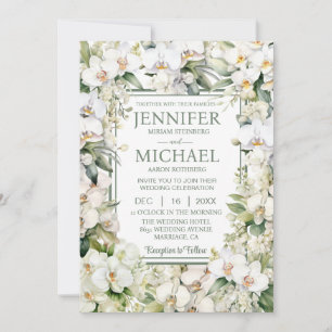 Convites de Casamento Tudo em Um Orquídeas Brancas