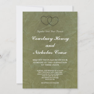Convites de Casamento Tuscan Green Hearts