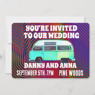 CONVITES DE CASAMENTO VAN HIPPIE 1960 PERSONALIZAD