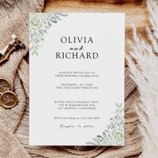 Convites de casamento Verde Emerald (Emerald Green Wedding Invites Template)
