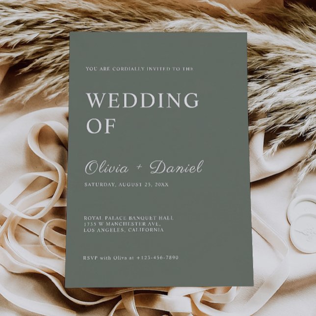 Convites de casamento Verde Sage (Sage Green Wedding Invites Template)