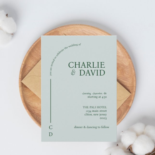 Convites de casamento verdes e meraldas (Criador carregado)