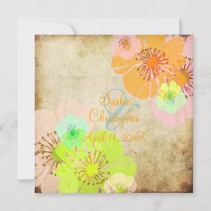 Convites de Casamento Vintage Aloha/Luau