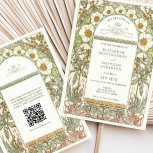 Convites de Casamento Vintage Art Nouveau por Much
