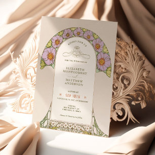 Convites de Casamento Vintage Art Nouveau por Much
