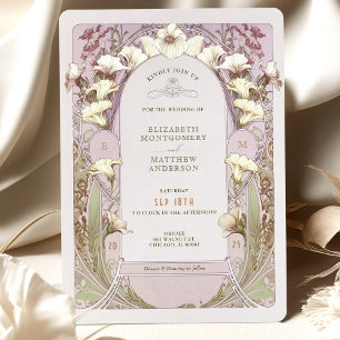 Convites de Casamento Vintage Art Nouveau por Much