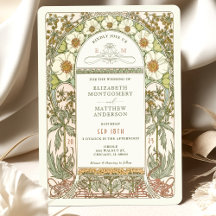 Convites de Casamento Vintage Art Nouveau por Much