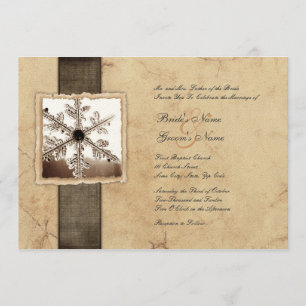 Convites de Casamento Vintage Floco de Neve de Inv