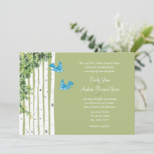 Convites de Casamento Vintage Love Bird Bétula