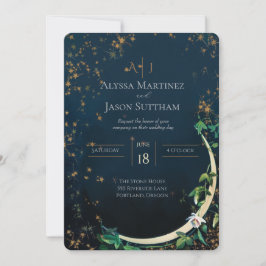 Convites de Casamento Vintage Lua e Estrelas
