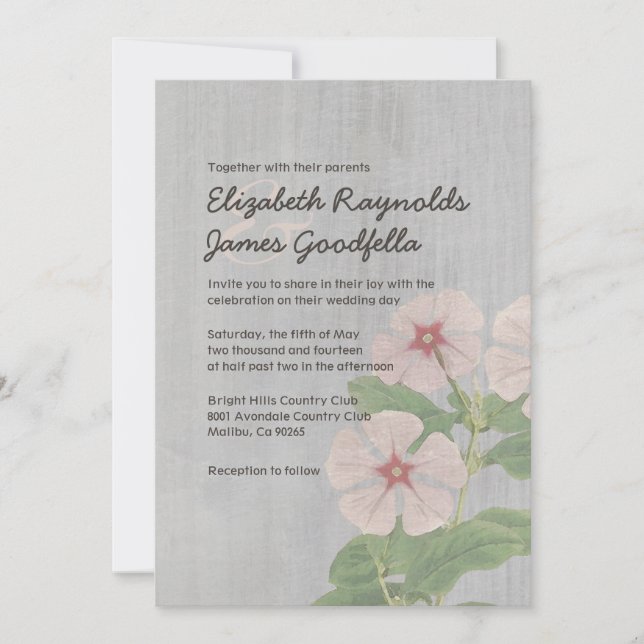 Convites de Casamento Vintage Periwinkle (Frente)