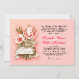 convites de casamento vintage rosa