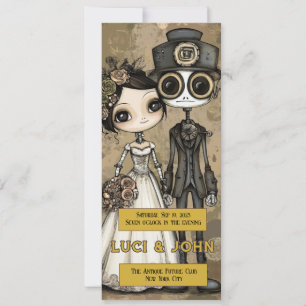 Convites de casamento Vintage Steampunk Quirky