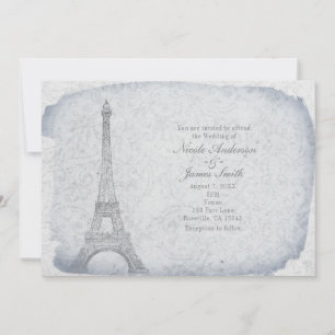 Convites de Casamento Vintage Torre Eiffel Paris