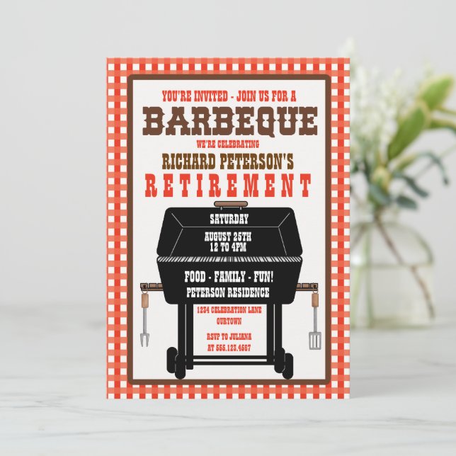 Convites de Celebração de Churrasco (Em pé/Frente)
