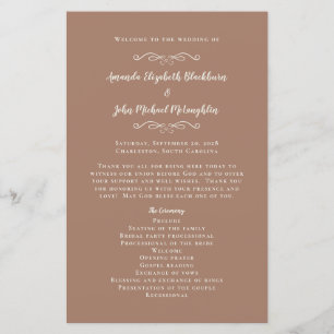 Convites de Cerimônia de Casamento Elegantes Mocha