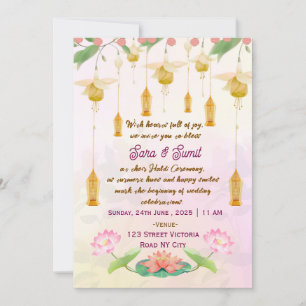 Convites de Cerimônia de Haldi de Casamento Indian