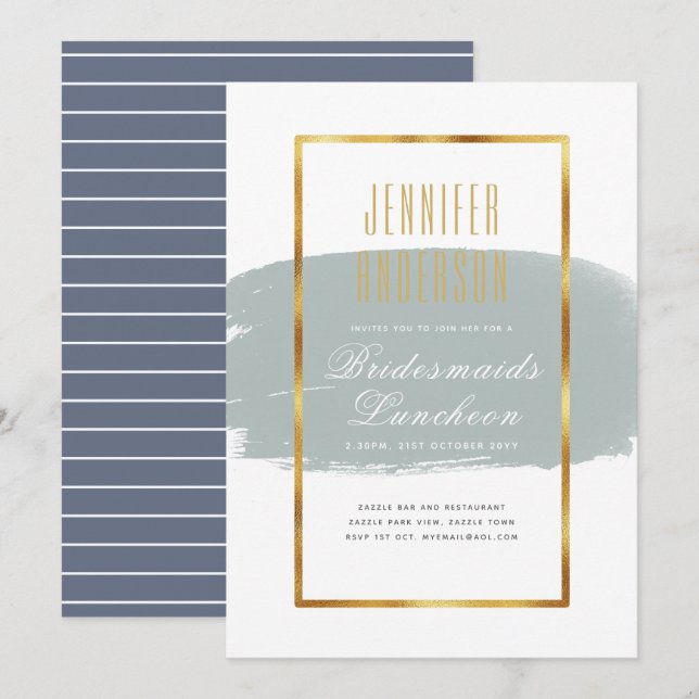 Convites de Chá de Almoço de Brunch para Damas de  (Frente/Verso)