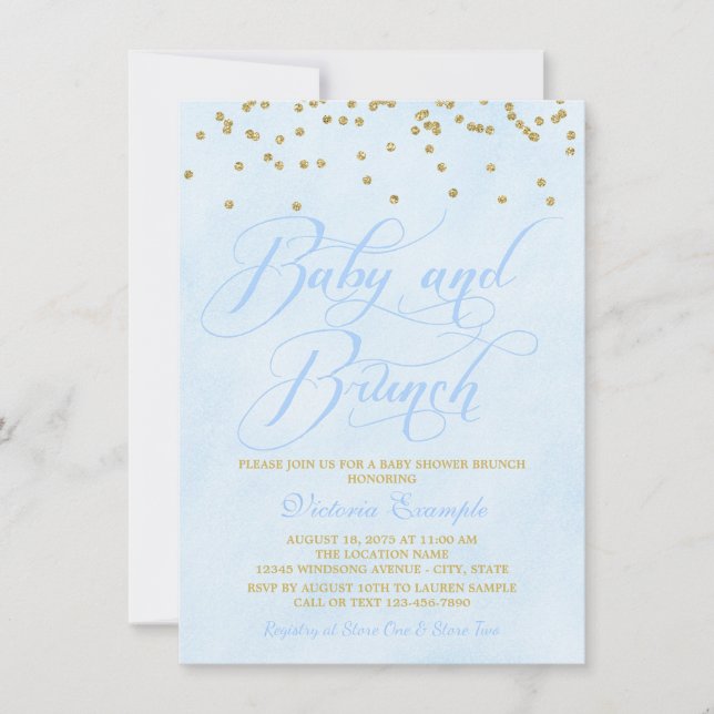 Convites de Chá de Bebê Brunch para Bebê Menino (Frente)