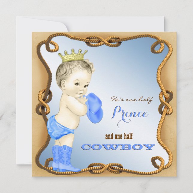 Convites de Chá de Bebê Cowboy (Frente)