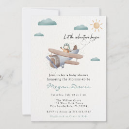 Convites de Chá de Bebê de Avião Viagem