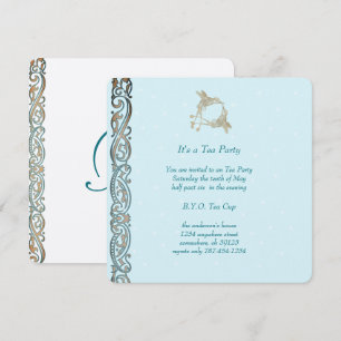 Convites de chá de bebê de beija-flor Art Nouveau