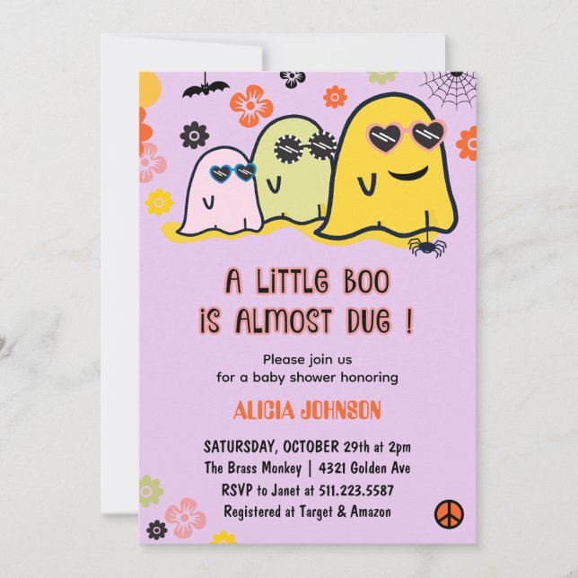 Convites de Chá de Bebê de Halloween Meninas (Frente)
