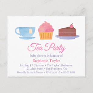 Convites de Chá de Bebê Festa do Cupcake Elegante