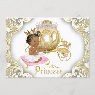 Convites de Chá de Bebê para Princesa Afro-America