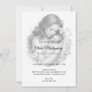 Convites de chá de bebê personalizados elegantes m
