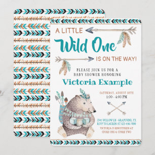 Convites de Chá de Bebê Tribal Wild One