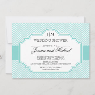 Convites de Chá de casamento Azul Aqua