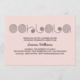 Convites De Chá De Lingerie Rosa Ooh La La