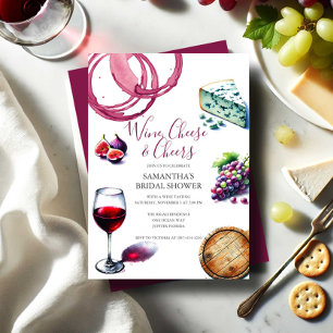 Convites de Chá de Noiva com Vinho e Queijo